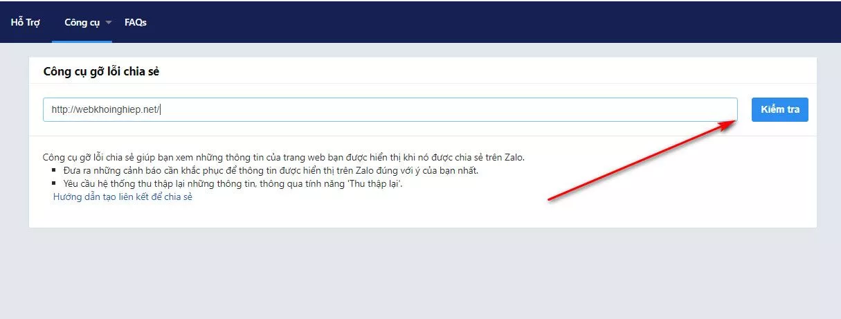 1 huong dan xoa cache hinh anh mo ta khi share link zalo
