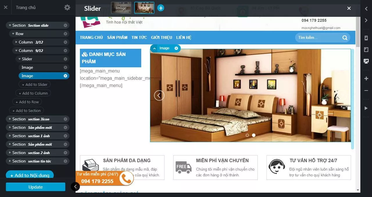 2 huong dan cach thay doi banner hinh anh text trang chu huong dan lam web elamweb