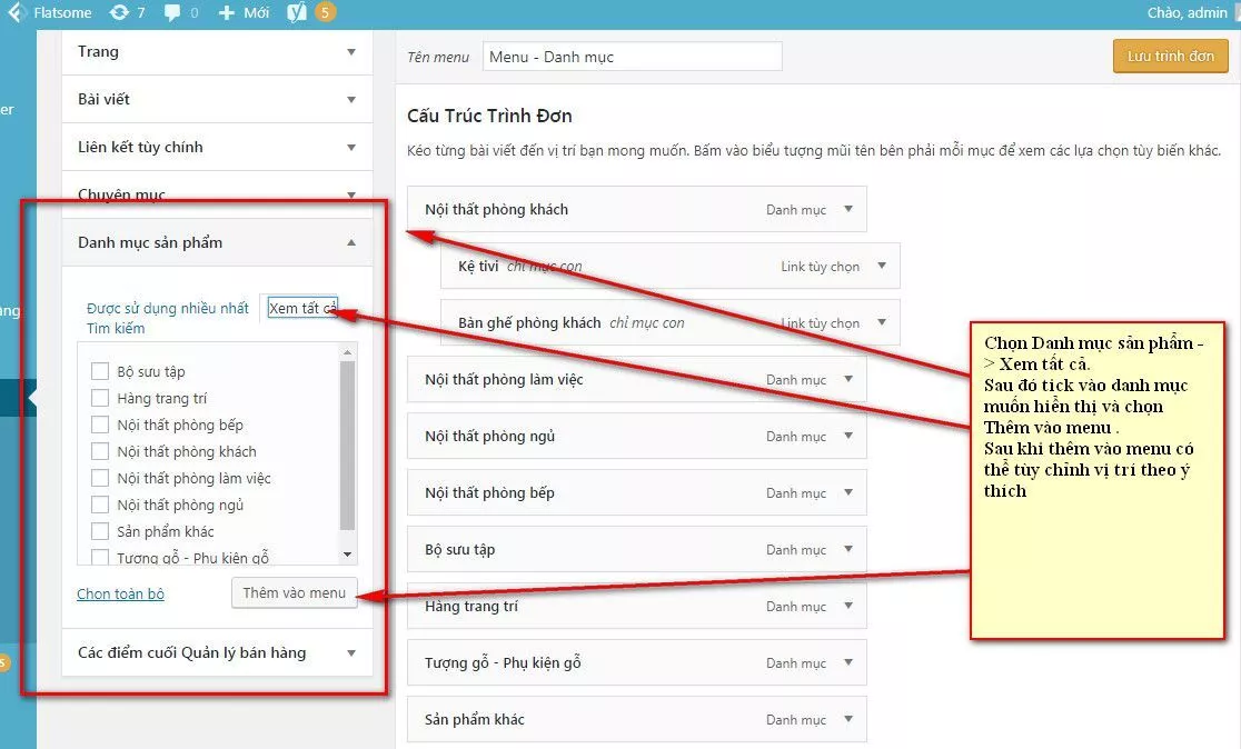 4 thay doi danh muc san pham trang chu web wordpress huong dan lam web wordpress de hieu