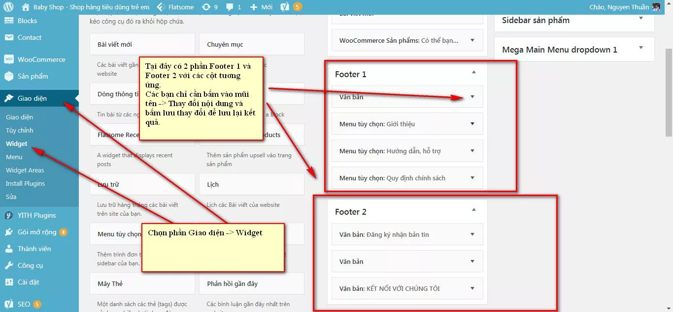 6 cach de thay doi noi dung footer trang web wordpress huong dan su dung web elamweb