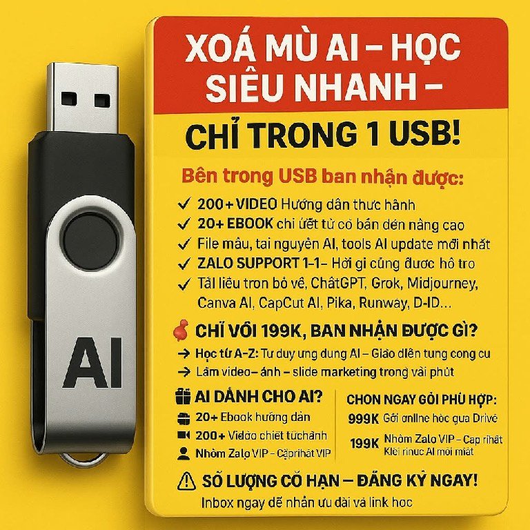 Khoá học AI Giá rẻ 56 Sở hữu trọn bộ kho khóa học ai giá rẻ từ cơ bản đến nâng cao. Tổng hợp video bài giảng ứng dụng ChatGPT, làm ảnh, dựng video giúp bạn làm chủ công nghệ cực dễ.