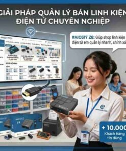 Hệ thống máy tính tiền shop thời trang tích hợp quét mã vạch quần áo, quản lý size, màu sắc, theo dõi hàng tồn kho và in hóa đơn bán hàng chuyên nghiệp.