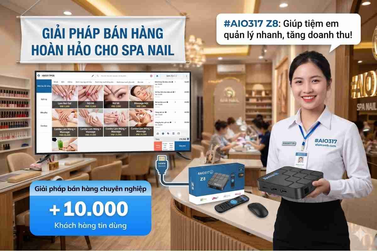 Bộ máy tính tiền quán ăn nhỏ 37 Hướng dẫn cách dùng tivi làm màn hình tính tiền đơn giản tại nhà. Cắm cổng HDMI kết nối Android Box là bạn có ngay hệ thống POS hiển thị menu cực lớn.