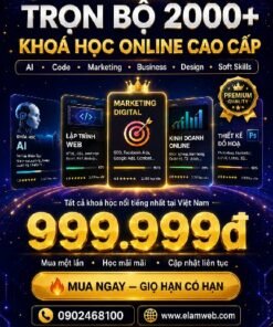 Bùng nổ kênh triệu view cùng kho khóa học Sáng tạo nội dung Content Creator đỉnh cao. Đăng ký liền! Dịch vụ cung cấp kho khoá học giá sỉ