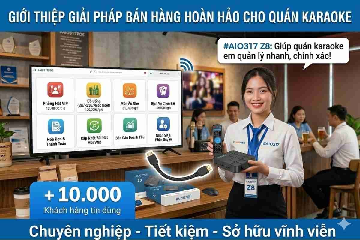 Máy tính tiền shop thời trang giá rẻ 32 Thiết kế máy bán hàng kios chợ tinh gọn, kết nối wifi mạnh mẽ, hiển thị menu trái cây, hàng khô rõ nét trên tivi giúp tính tiền nhanh, in bill chuẩn.